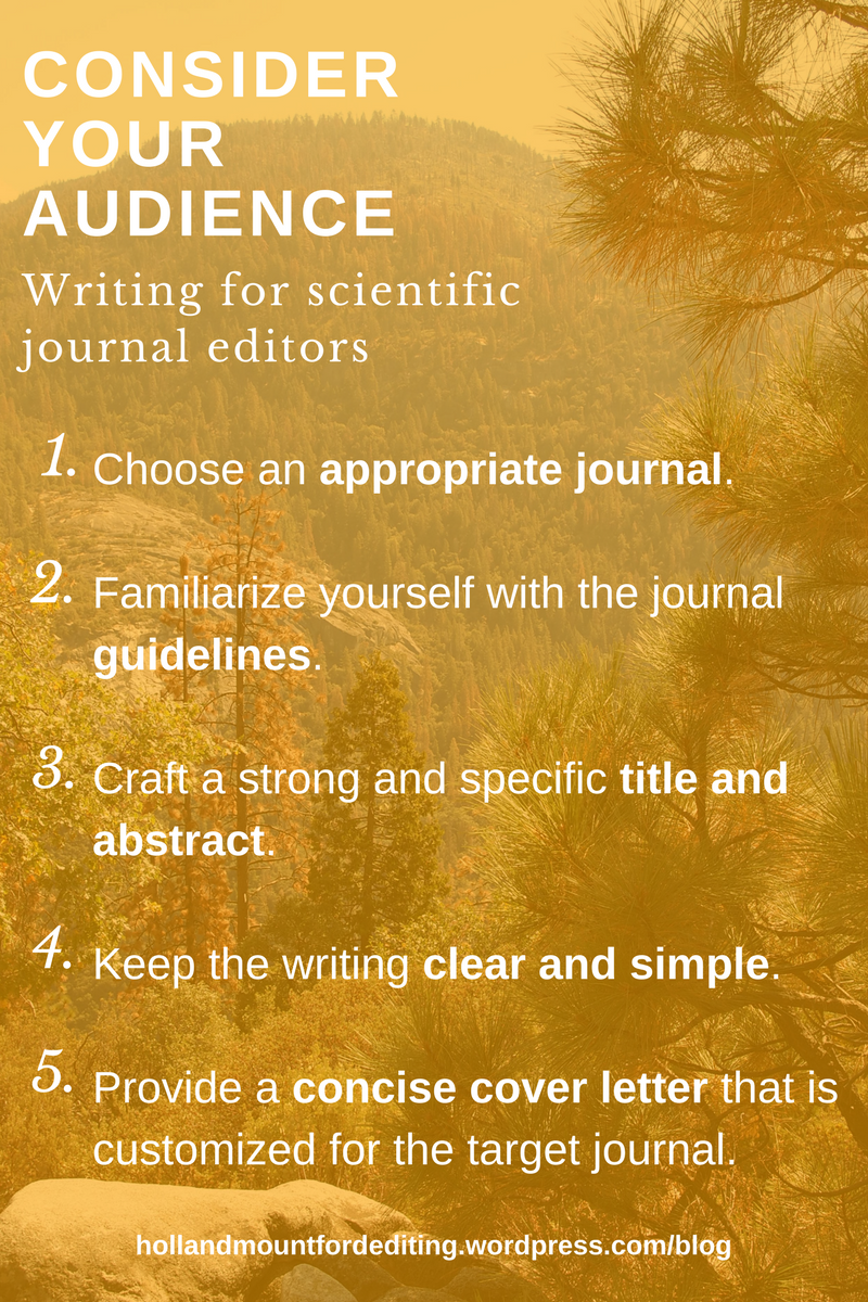 Consider your audience: Writing for scientific journal editors